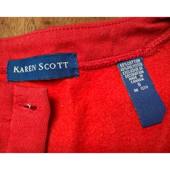 Karen Scott Christmas Cardigan Embroidered Sweatshirt w/Reindeer & Lights S - Picture 10 of 10